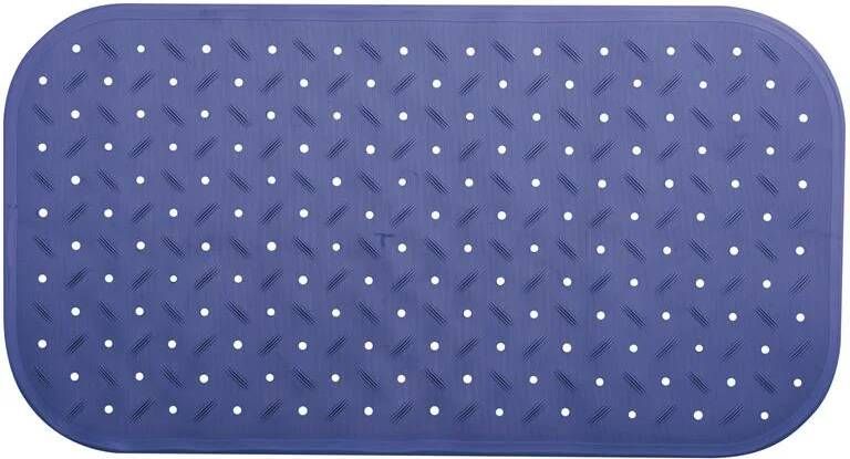 MSV Douche|bad anti-slip mat badkamer rubber blauw 36 x 76 cm