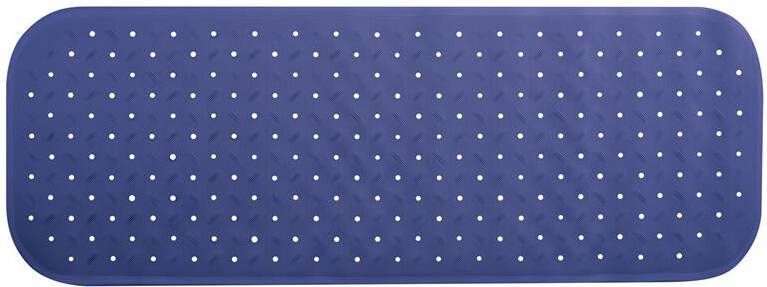 MSV Douche|bad anti-slip mat badkamer rubber blauw 36 x 97 cm