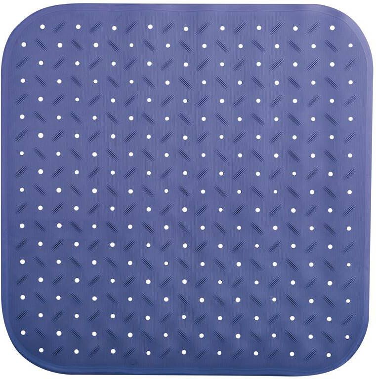 MSV Douche|bad anti-slip mat badkamer rubber blauw 54 x 54 cm