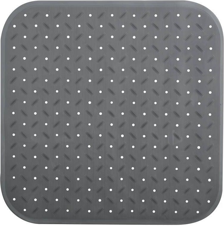 MSV Douche|bad anti-slip mat badkamer rubber grijs 54 x 54 cm