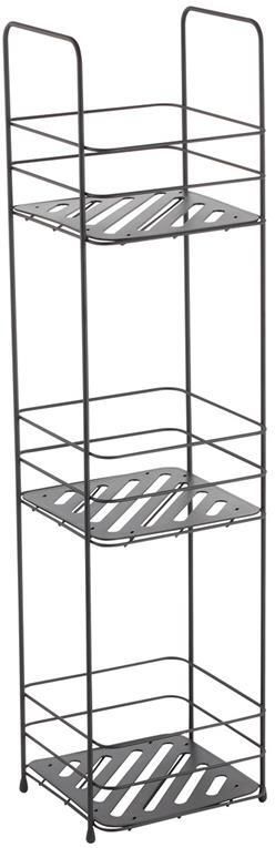Spirella MSV badkamer doucherek 3-laags staand zwart 17 x 16 x 63 cm metaal Douche- en badrekjes