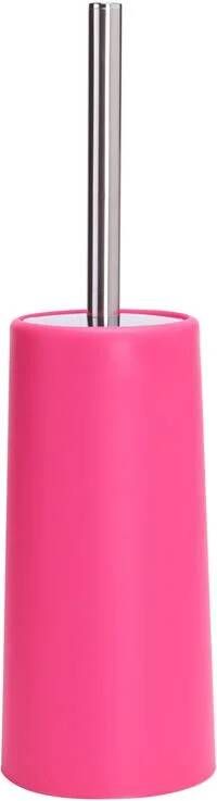 MSV Toiletborstel houder|WC-borstel fuchsia roze kunststof 35 cm