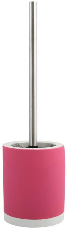 MSV Toilet|wc-borstel houder keramiek|metaal fuchsia roze 38 cm