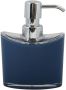 Spirella MSV Zeeppompje dispenser Aveiro PS kunststof donkerblauw zilver 11 x 14 cm 260 ml Zeeppompjes - Thumbnail 2
