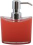 Spirella MSV Zeeppompje dispenser Aveiro PS kunststof rood zilver 11 x 14 cm 260 ml Zeeppompjes - Thumbnail 2