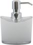 Spirella MSV Zeeppompje dispenser Aveiro PS kunststof wit zilver 11 x 14 cm 260 ml Zeeppompjes - Thumbnail 2