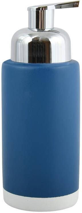 MSV Zeeppompje|dispenser Enzo keramiek marine blauw|zilver 18 cm