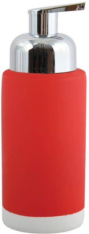 MSV Zeeppompje|dispenser Enzo keramiek rood|zilver 18 cm