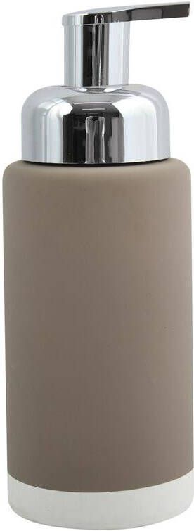 MSV Zeeppompje|dispenser Enzo keramiek taupe|zilver 18 cm