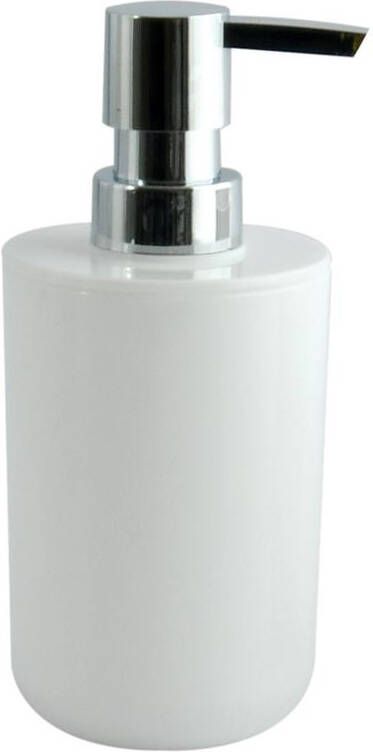 MSV Zeeppompje|dispenser Porto PS kunststof wit|zilver 7 x 16 cm