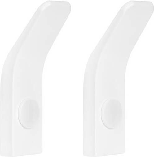 QUVIO Haakje metaal wand Wit Set van 2