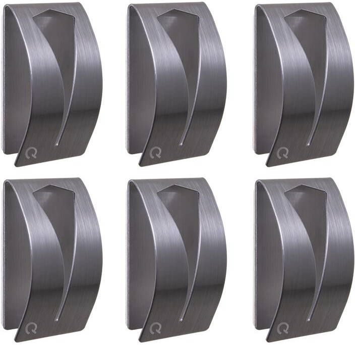 QUVIO Handdoekenhouder zelfklevend RVS set van 6