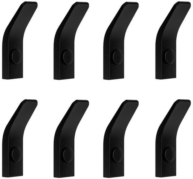 QUVIO Haakje metaal wand Zwart Set van 8