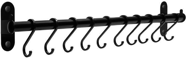 QUVIO Keuken muurbeugel met haken Zwart