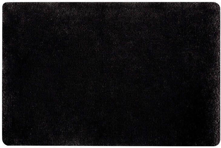 Spirella badkamer vloerkleed|tapijt hoogpolig zwart 60 x 90 cm