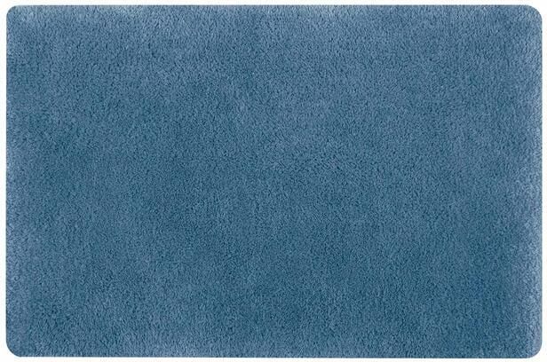 Spirella badkamer vloer kleedje badmat tapijt hoogpolig en luxe uitvoering blauw 60 x 90 cm Microfiber Badmatj