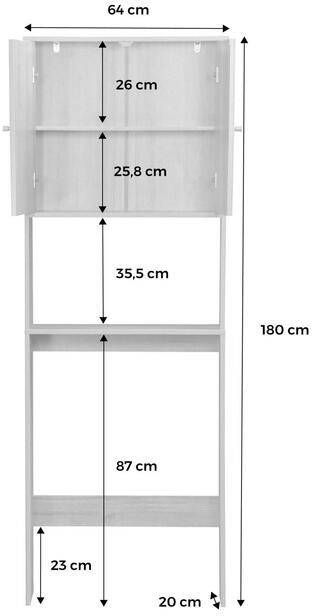 Sweeek Wc meubelrek met houten en rotan decoratie - Foto 2