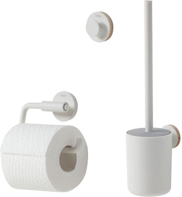 Tiger Urban Toiletaccessoireset Toiletborstel met houder Toiletrolhouder zonder klep Handdoekhaak Wit 1316900105