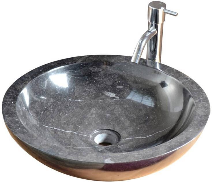 Tikamoon Calypso Marmeren wastafel black