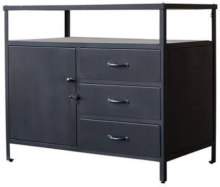 Tikamoon Industriel Massief mangohouten en metalen badmeubel 95 cm