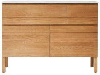 Tikamoon Massief eikenhouten en keramisch badkamermeubel 120 cm