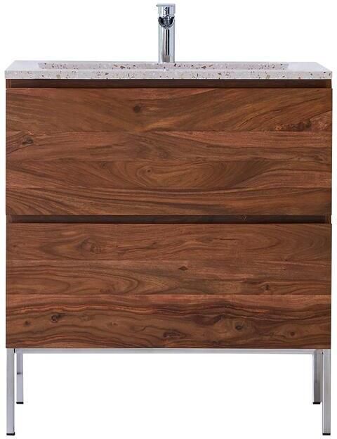 Tikamoon Nova Massief palissanderhouten en terrazzo premium badka…