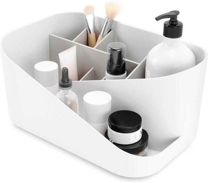 Umbra Glam badkameropberger 27x13x17cm Polyester Wit grijs 1016977-910