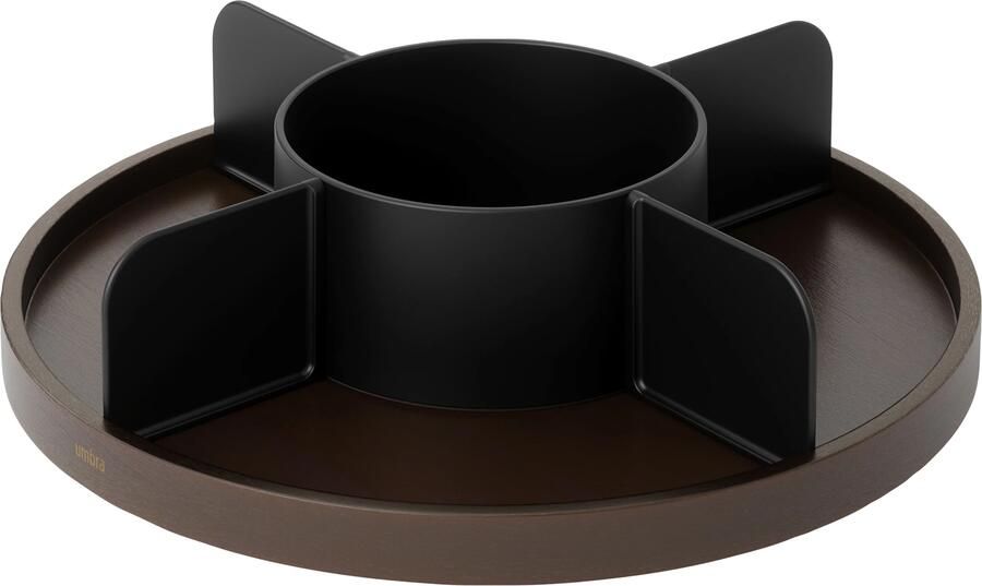 Umbra Lazy Susan Draaibare Organizer Zwart Walnoot