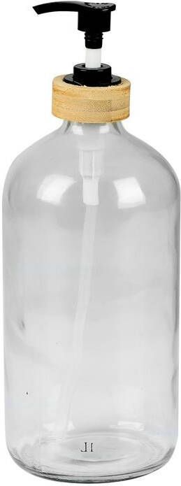 Urban Living Zeeppompje|zeepdispenser glas|bamboe 1L
