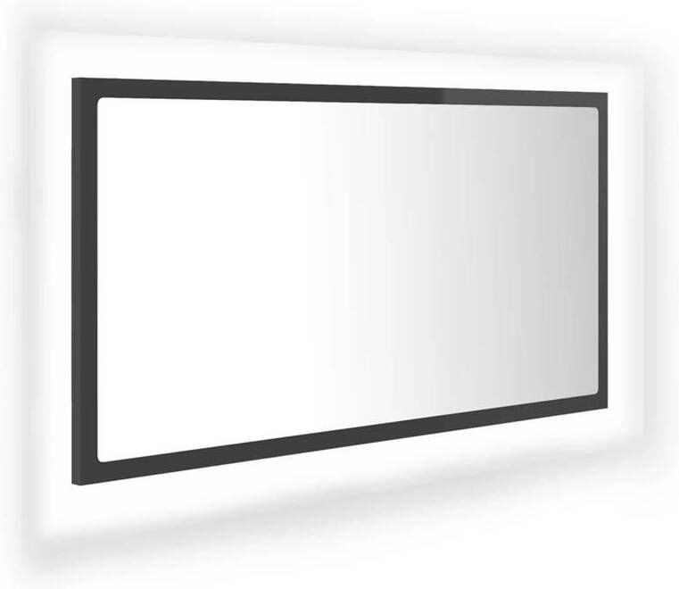 VidaXL Badkamerspiegel LED 80x8 5x37 cm acryl hoogglans grijs