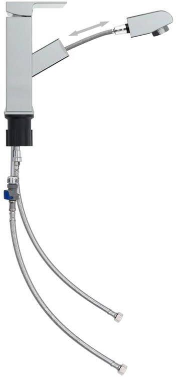 VidaXL Wastafelkraan met uittrekfunctie 157x172 mm verchroomd