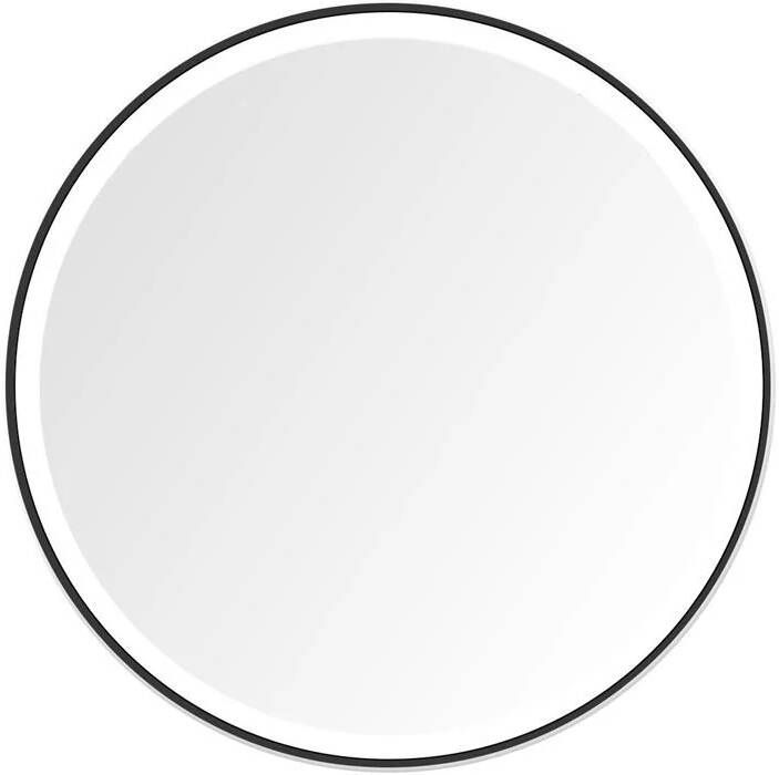 Vtw Living Badkamerspiegel Rond 60 cm Zwarte Rand met Verlichting