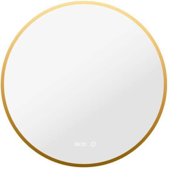Vtw Living Badkamerspiegel Rond 80 cm Goud Spiegel met Verlichting