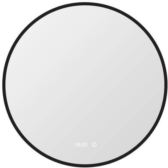 Vtw Living Badkamerspiegel Rond 80 cm Zwart Spiegel met Verlichting