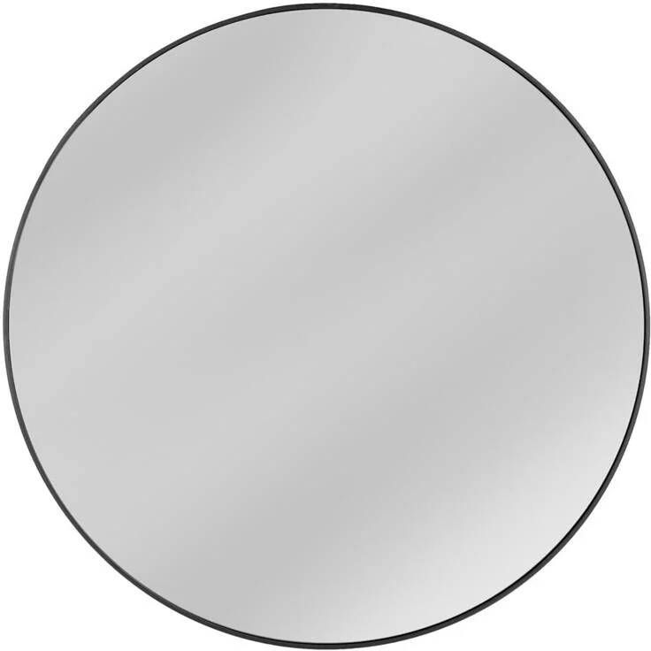 Vtw Living Spiegel Rond 100 cm Wandspiegel Zwart Zwarte Rand