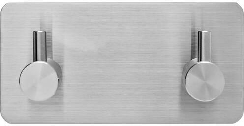 XIVADA Handdoekhaken Duo Rvs Plakstrip Zilver 2 in 1