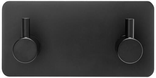 XIVADA Handdoekhaken Duo Rvs Plakstrip Zwart 2 in 1