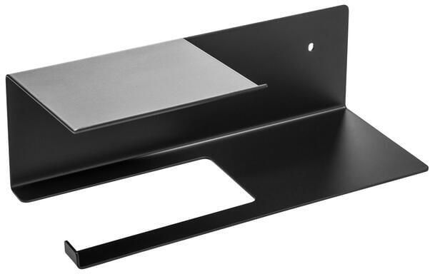 XIVADA Toiletrolhouder Fava Met plankje Boren Rvs Zwart