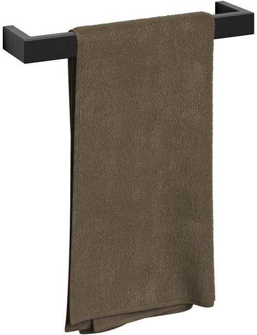 Zack Linea handdoekstang 46 5 cm zwart RVS 40577