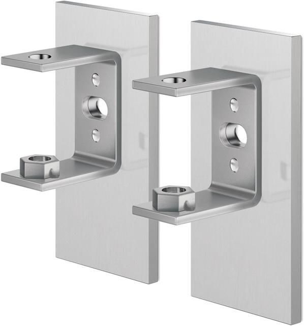 ZACK Linea Muurbeugel voor verlijming set 2 stuks geborsteld RVS