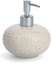 Zeller Zeeppompje dispenser keramiek beige 12 x 13 cm Structure Zeeppompjes - Thumbnail 2