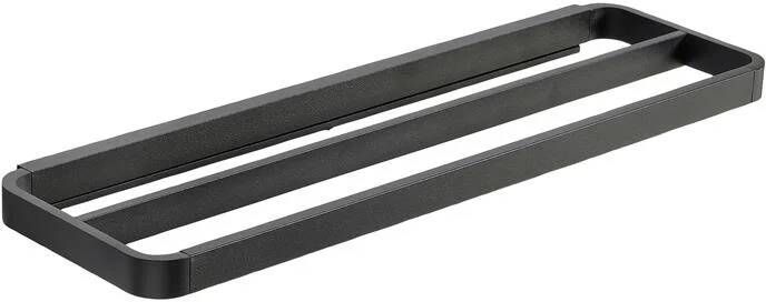 Zone Denmark Rim dubbele handdoekhouder Zwart 44x12cm