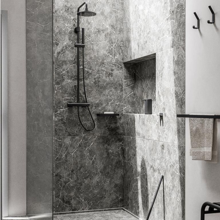 Zone Denmark Rim dubbele handdoekhouder Zwart 70x12cm