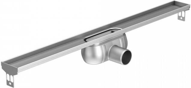 Aco ShowerDrain C douchegoot rvs z. flens zonder rooster 70mm breed stankslot 50mm 1185mm inb. diepte 92mm m. zijuitloop 2131404