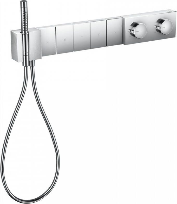 Axor Edge afbouwdeel met Diamond Cut voor inbouw thermostaatmodule voor 5 functies met douchehouder staafhanddouche en doucheslang 10 4 x 68 4 x 5 cm chroom