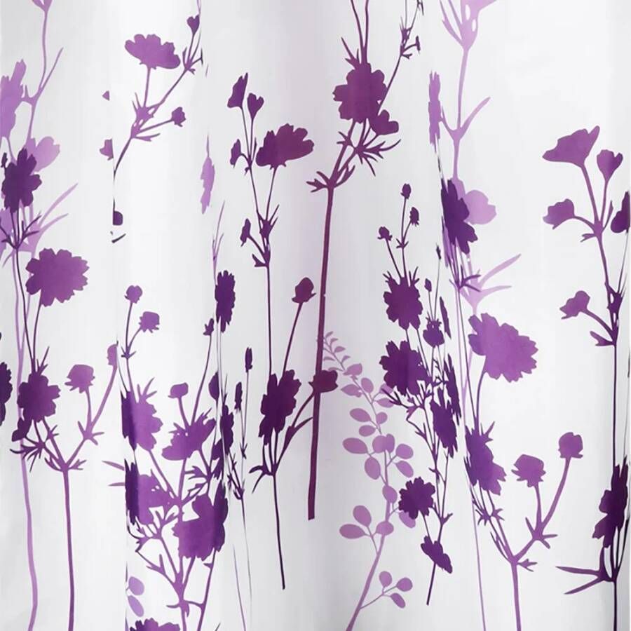 Differnz Folia douchegordijn met verzwaarde onderzoom 180 x 200 cm wit violet