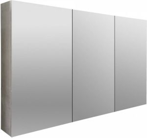 Differnz Hilde spiegelkast met 3 greeploze deuren 120 x 14 cm betonlook
