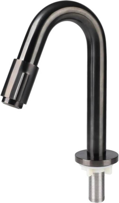 Differnz staande fonteinkraan 1 2" met gebogen uitloop 19 cm gun metal