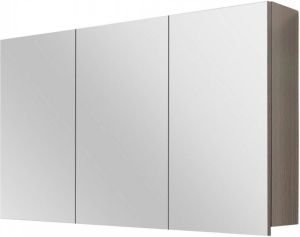 Differnz Style spiegelkast met 3 deuren 100 x 15 x 60 cm grijs eiken