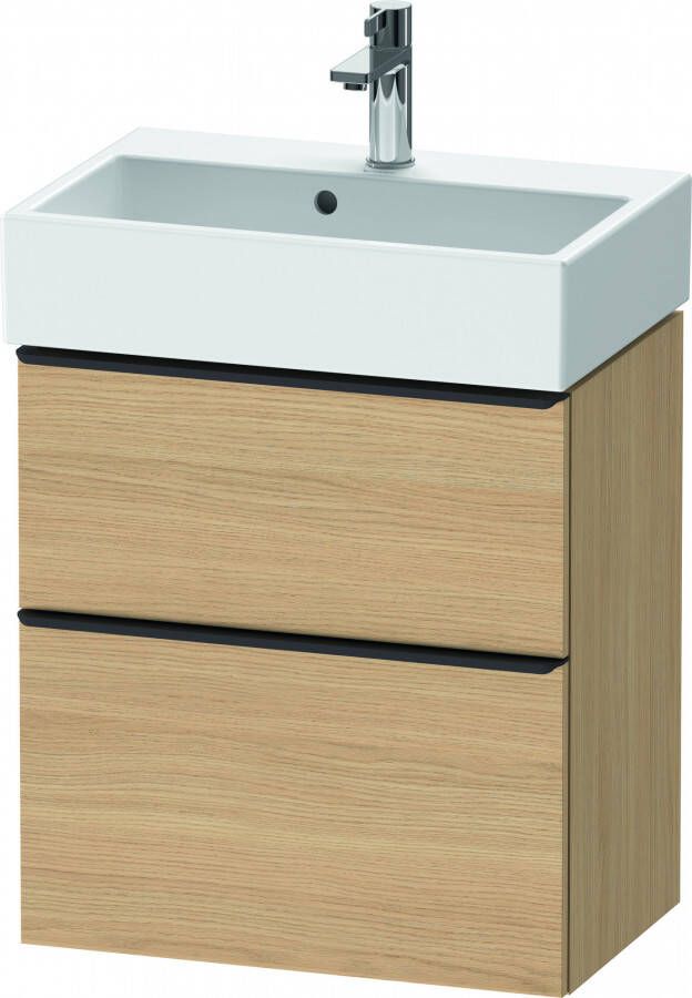 Duravit D-Neo wastafelonderkast 58.4x62.5x37.2cm 2 lades Natuur eiken Mat de432903030